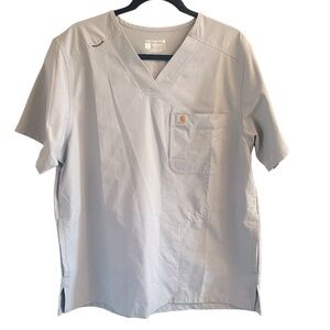 Modern‎ Fit, Carhartt V-neck Scrub Top, Gray, Size Large